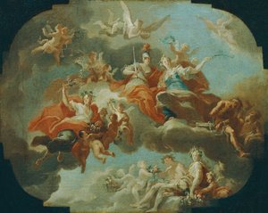 Allegorie van vrede en gerechtigheid door Carlo Carlone
