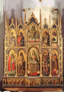 Madonna en kind met heiligen, polyptiek