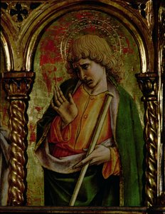 St. Jacobus de Mindere (detail) door Carlo Crivelli