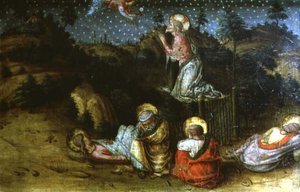 De Agonie in de Tuin, linker predellapaneel van het San Silvestro polyptiek door Carlo Crivelli