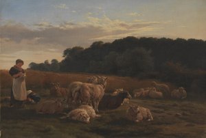 Een kudde schapen. Motief uit Faxingeskoven bij Nysø