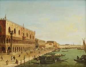 Het Dogenpaleis in Venetië met Riva degli Schiavoni door Carlo Grubacs