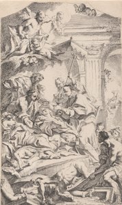 Sint Charles geeft communie aan de pestlijders door Carlo Innocenzo Carloni