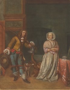 Jager bezoekt een dame, 1783-1786 door Carlo Lasinio