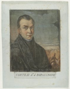 Portret van schilder Jacques Courtois door Carlo Lasinio