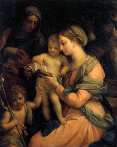 Madonna die het Kind Christus Leert Lezen