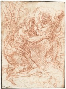 Maria Magdalena het kruis aanbiddend door Carlo Maratta
