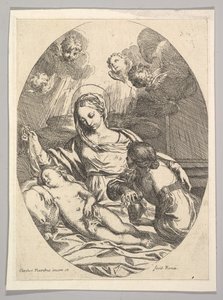 Maagd en Kind met Sint Maria Magdalena door Carlo Maratta or Maratti