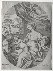Maagd en Kind met de jonge St. Johannes door Carlo Maratti