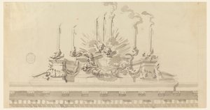 Ontwerp voor decoratie van een ceremonie door Carlo Marchionni
