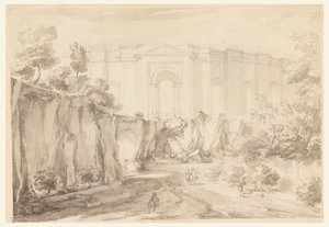 Ontwerp voor een Hemicyclus, Villa Albani, Rome, Italië