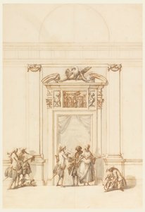 Ontwerp voor de Noordpoort, Grote Galerij, Villa Albani, Rome, Italië