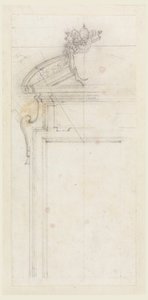 Tekening, ontwerp voor een deurkast, 1725-50 door Carlo Marchionni
