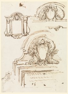 Tekening, Schetsen voor lijsten, voor de sacristie van St. Peter