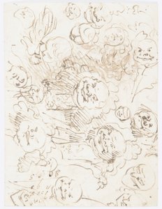 Tekenen, Studies van hoofden, 1760-80 door Carlo Marchionni