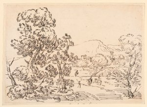 Tekening, Boslandschap, 1750-1770 door Carlo Marchionni