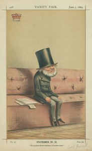 Earl of Russell, de grootste liberale staatsman van de moderne tijd, 5 juni 1869, Vanity Fair cartoon door Carlo Pellegrini