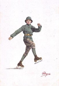 Eenzame Man aan het Schaatsen door Carlo Pellegrini