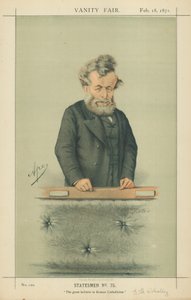 Mr George Hammond Whalley, de grote gelovige in het rooms-katholicisme, 18 februari 1871, Vanity Fair cartoon door Carlo Pellegrini