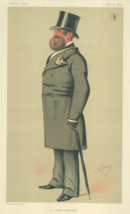 Sir Henry Josias Stracey, een landheer, 10 juli 1875, Vanity Fair cartoon door Carlo Pellegrini