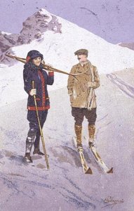 Skiërs bij Adelboden