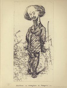 Swinburne op vloeipapier (karikatuur van de Engelse auteur Algernon Charles Swinburne) door Carlo Pellegrini