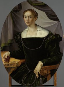 Portret van een vrouw door Carlo Portelli (attributed to)