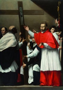 De verheffing van de heilige nagel met Sint Charles Borromeo