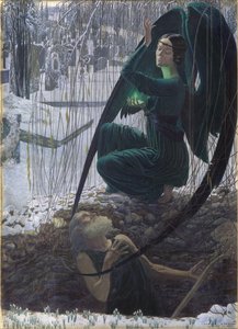 De dood van de grafdelver La mort du fossoyeur, 1895-1900 door Carlos Schwabe