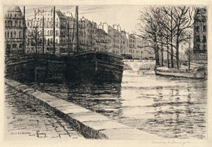 De Pont St Michel, 1915 door Caroline Helena Armington