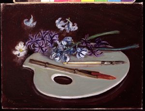 Porseleinen palet met bloemen