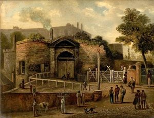 Zicht op de kasteelpoort, Nottingham