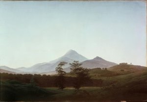 Boheems landschap met de grote en kleine Milleschaue