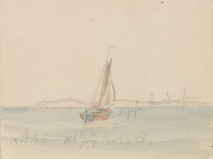 Dahl, Johan Christian - Zeilboot voor Mon door Caspar David Friedrich