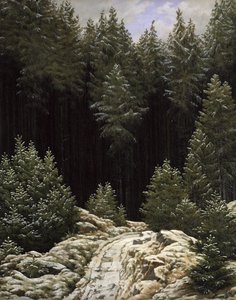 Vroege sneeuw door Caspar David Friedrich