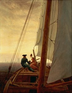 Duits: Auf dem Segler Op een zeilschip door Caspar David Friedrich