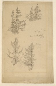 Duits: Tannenstudien Studies van dennenbomen door Caspar David Friedrich