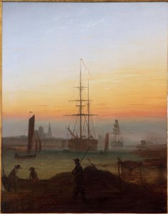 Haven van Greifswald door Caspar David Friedrich