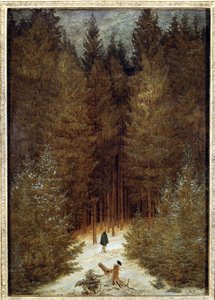Jager in het bos door Caspar David Friedrich