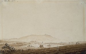 Landschap in Bohemen met Uitzicht op de Jeschkenberg door Caspar David Friedrich