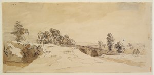 Landschap met brug door Caspar David Friedrich