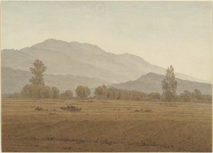 Nieuwe maan boven de Riesengebirge door Caspar David Friedrich