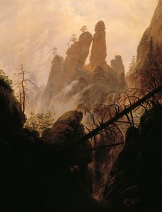 Rotsachtige kloof, door Caspar David Friedrich (1774-1840) door Caspar David Friedrich