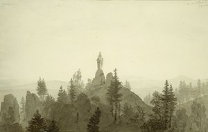 Madonnabeeld in de bergen door Caspar David Friedrich