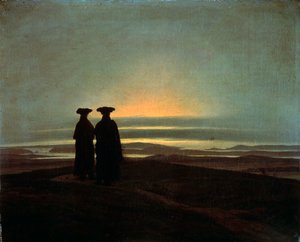 Zonsondergang Broers, tussen 1830 en 1835 door Caspar David Friedrich