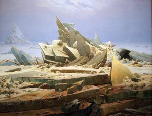 De zee van ijs (Het wrak van de hoop) door Caspar David Friedrich
