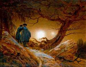 Twee Mannen die de Maan Contempleren, ca. 1825-1830