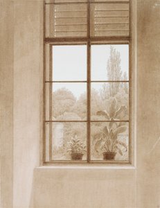 Raam met uitzicht op het park, 1810-1811 door Caspar David Friedrich