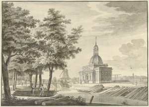 Gezicht op de nieuw gebouwde Muiderpoort, 1771 door Caspar Jacobsz. Philips