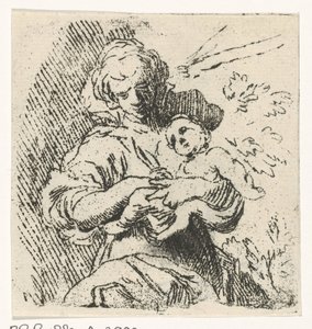 Vrouw met kind in de armen door Caspar Jacobsz. Philips